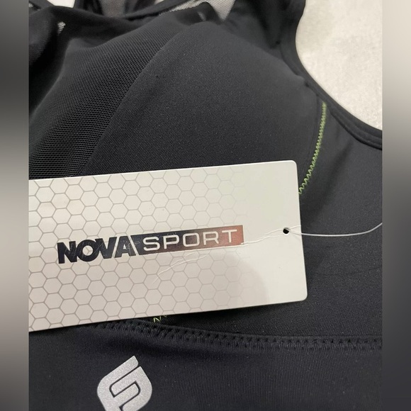 Nova Sport Stitched Up Active Sports Bra in Sculpt Tech Black Size Small NWT - Picture 4 of 5